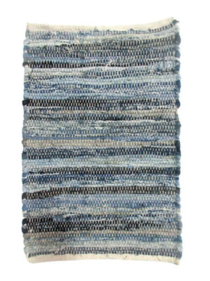 Teppich Denim/Baumwolle Blau 35x55cm