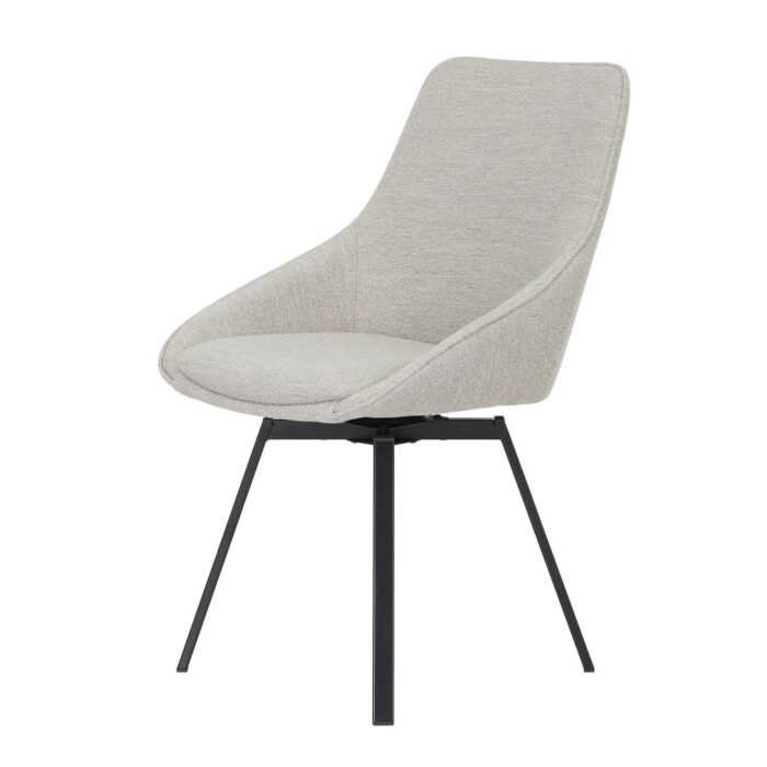 Bequemer Esszimmerstuhl in Beige mit eleganten Metallbeinen, perfekt für jedes moderne Zuhause