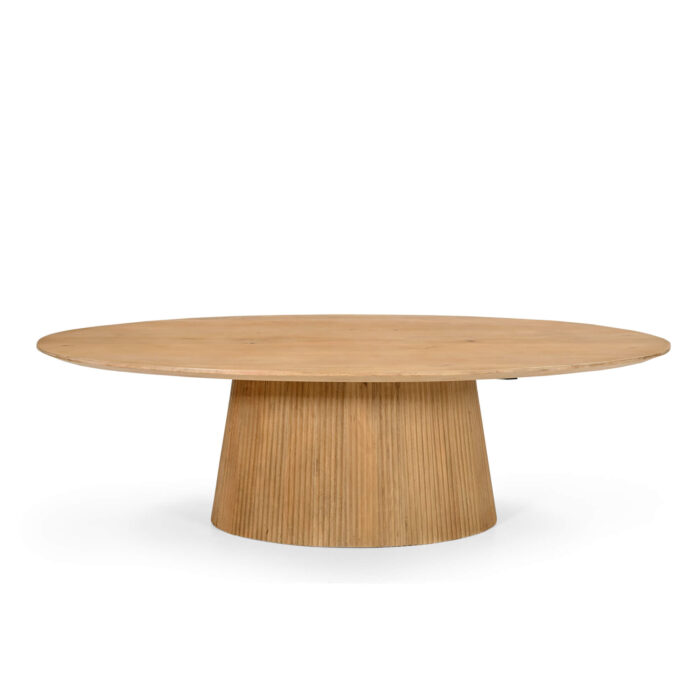 Ovaler Couchtisch aus Mangoholz 100x60cm