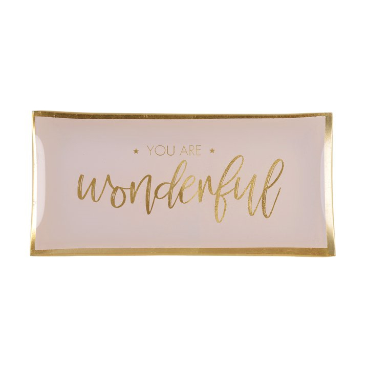 Glasteller „you are wonderful“ Rosa 020910