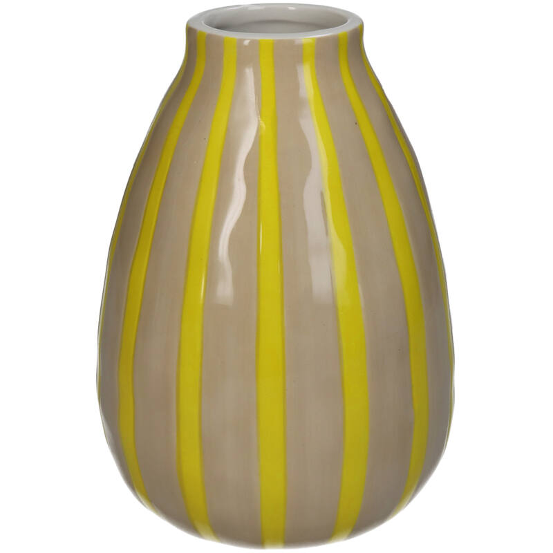Vase Gelb Streifen 18x12cm 020696_1