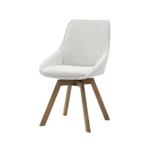 Cord Stuhl Creme Eichenholz dunkel