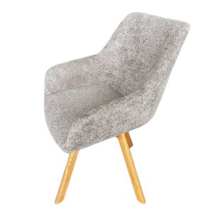 Esszimmerstuhl in Taupe mit Dunkelholz-Beinen, ideal für stilvolle Wohnbereiche