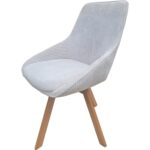 Cord Stuhl Creme Eichenholz dunkel