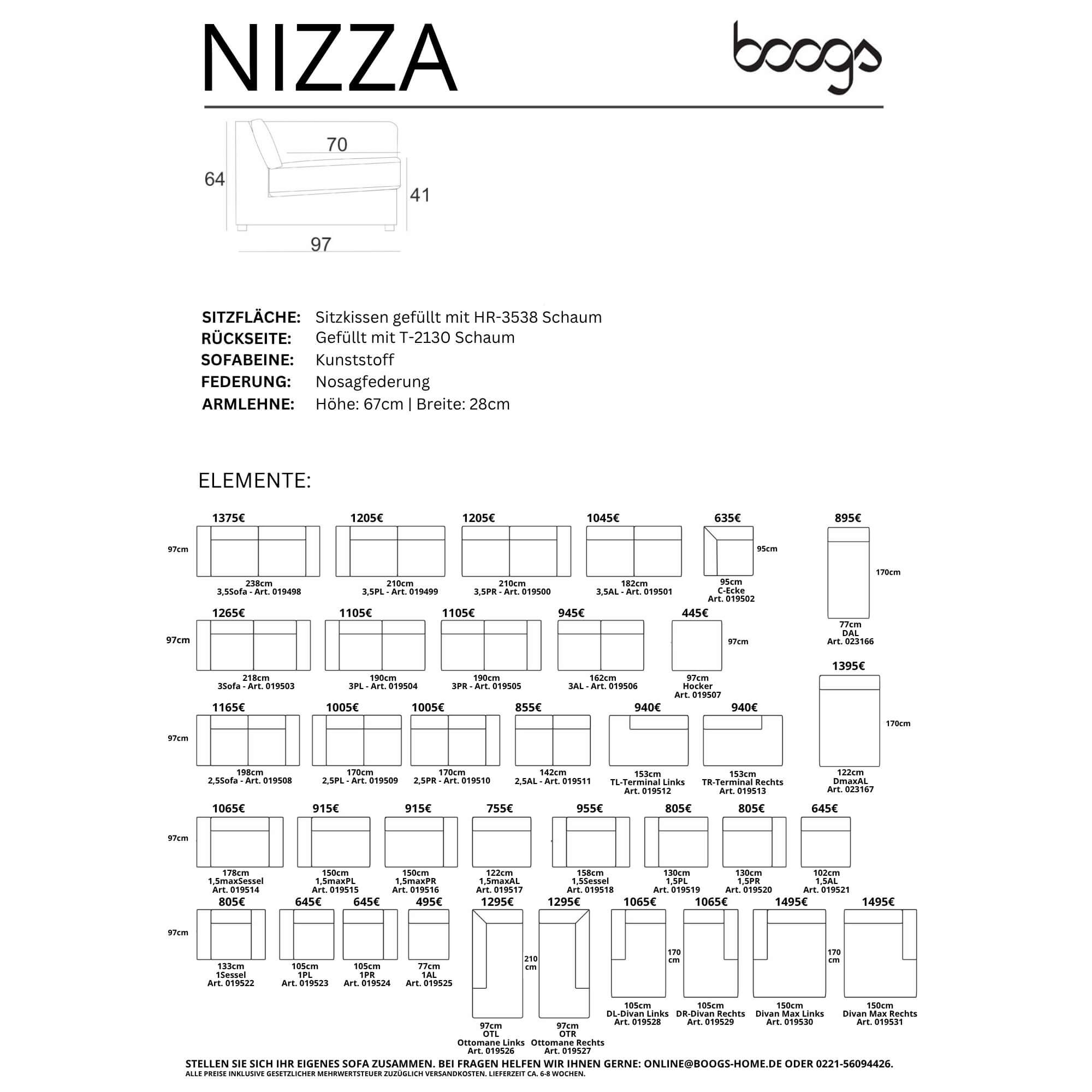 Sofa Nizza Online Sofa Nizza Online