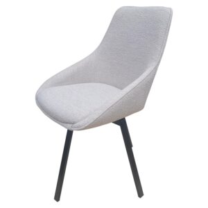 Bequemer Esszimmerstuhl in Beige mit eleganten Metallbeinen, perfekt für jedes moderne Zuhause